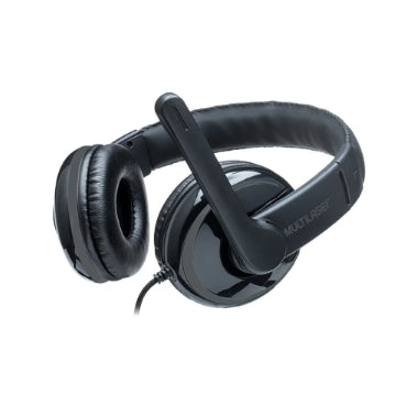 Headset USB Multilaser PH317 VOIP Biauricular Preto/Cinza