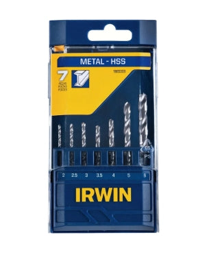 Jogo de Brocas Irwin Para Metal 2mm a 6mm 7 Peças