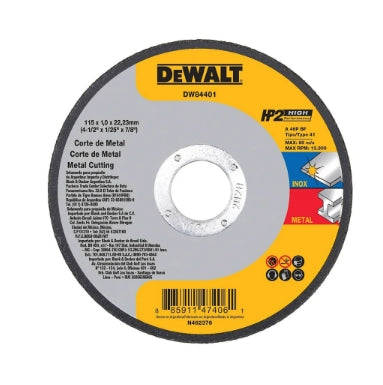 Disco Corte Dewalt Inox HP2 4 1/2 x 1,0mm x 7/8