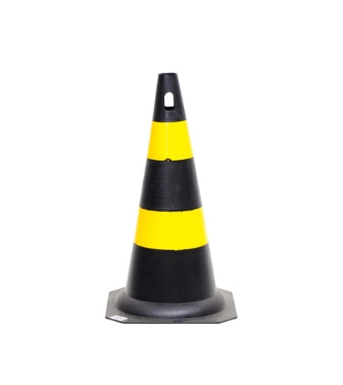 Cone de Sinalizacao 50 cm Amarelo/Preto - 1 Un