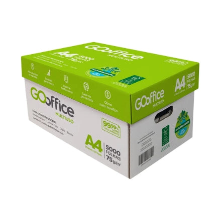 Papel A4 Sulfite Caixa 10 resmas 5000 folhas 75g | Go Office